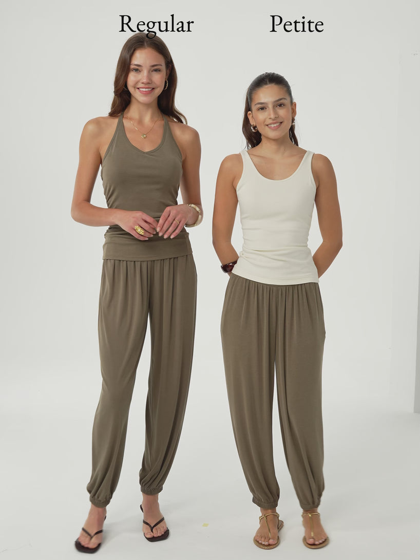 OGLmove Sandwashed Modal Ultra-Soft High Rise Balloon Pants with Pockets