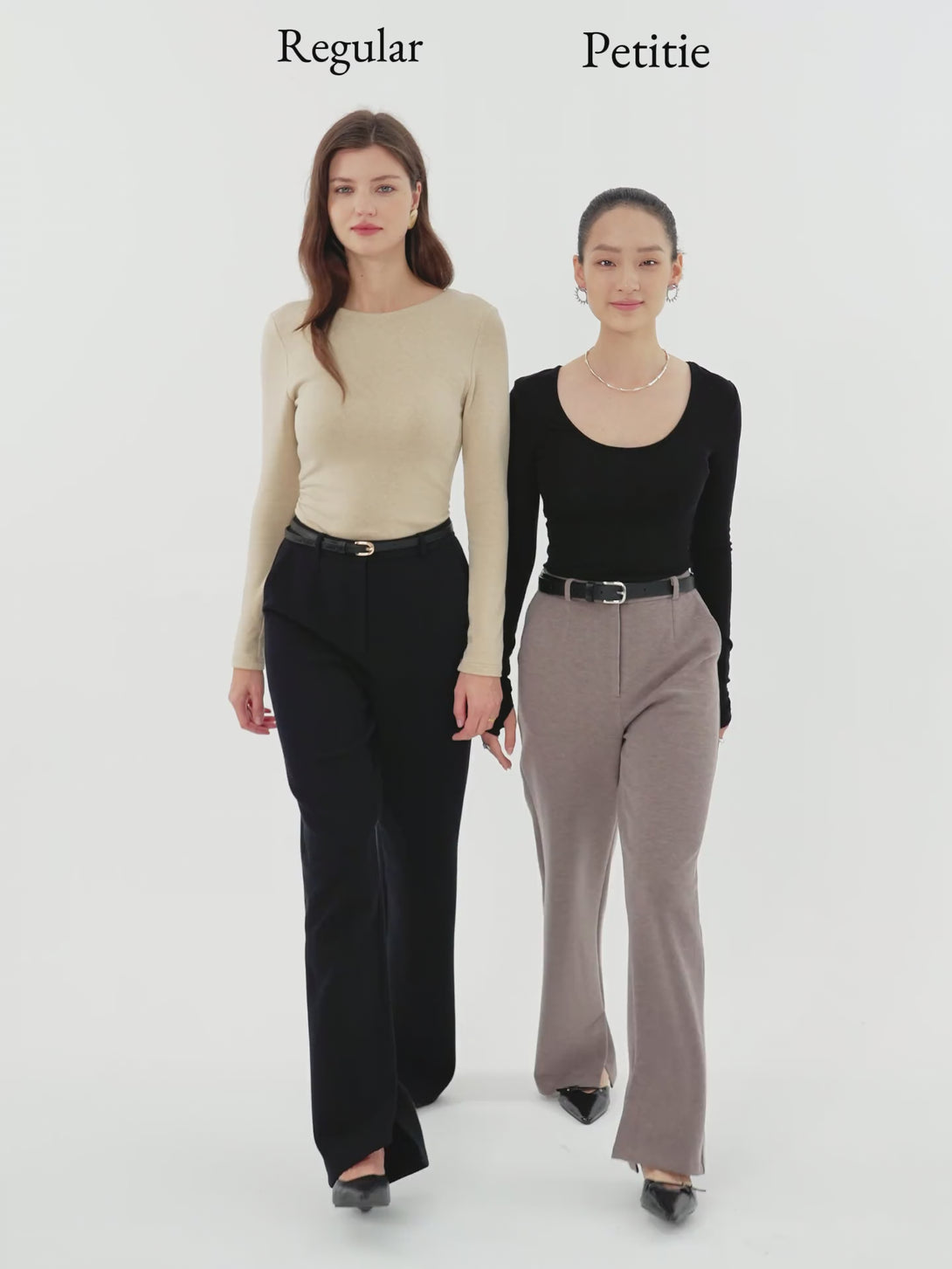 Cozy Knit High Rise Slim Straight Leg Pants with Pockets