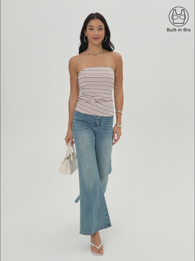 OGLmove Striped Bra Tube Top