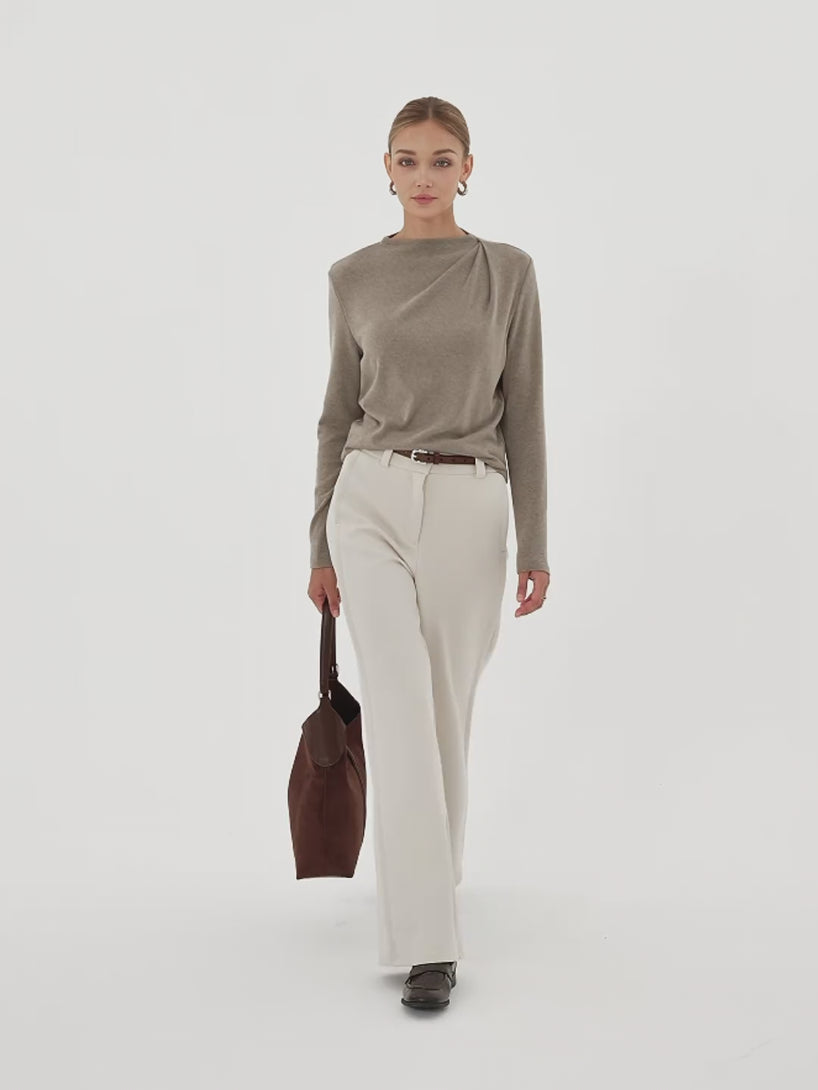 OGLmove ProWarm Mock Neck Long Sleeve Shoulder-Tuck Top