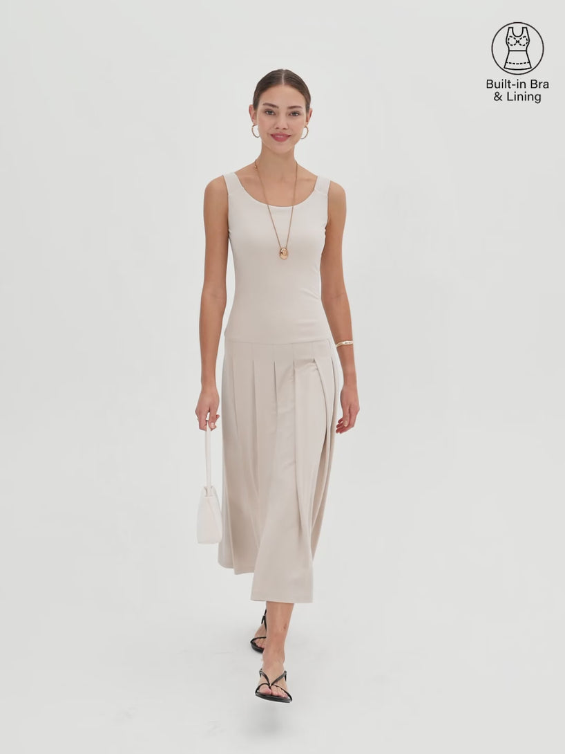 OGLmove CoolTouch Multi-Wear Pleated Midi Bra Dress