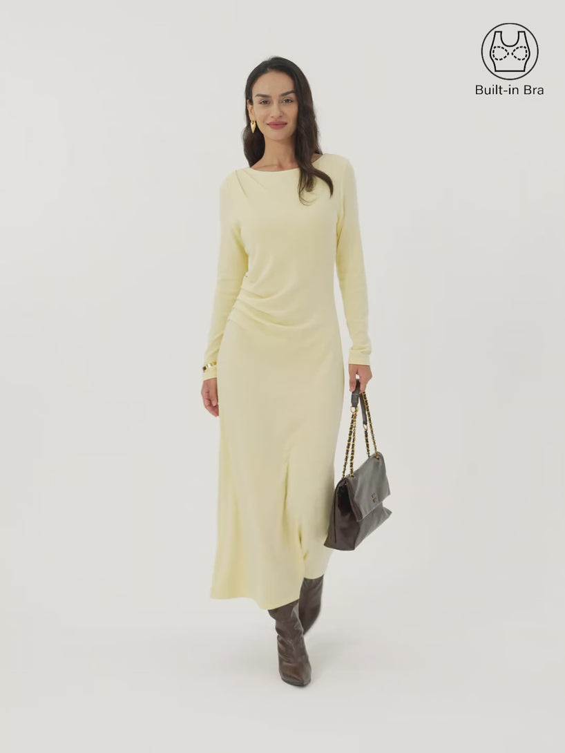 ProWarm Slimming Boatneck Tucked Midi Brami Dress