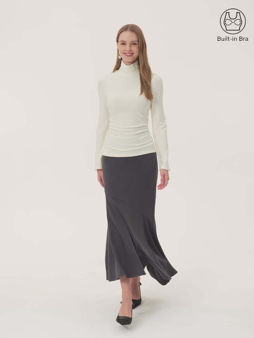 ProWarm Turtleneck Ruched Bell Sleeve Brami