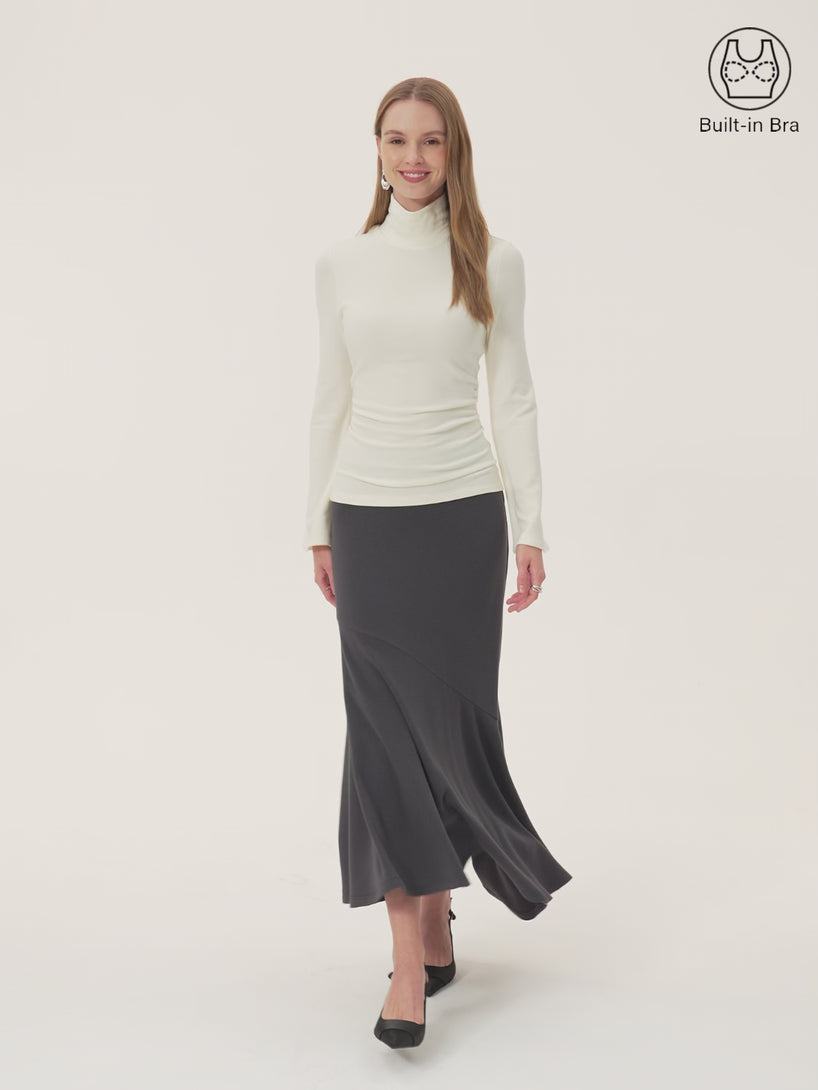 ProWarm Turtleneck Ruched Bell Sleeve Brami