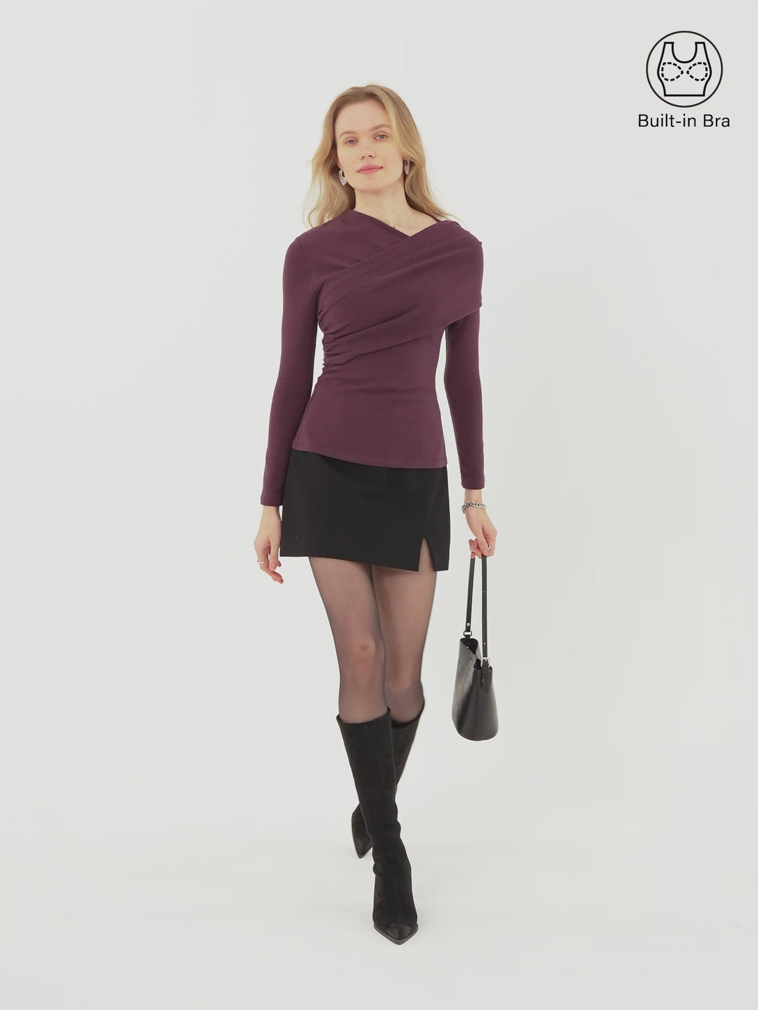 ProWarm Asymmetrical Neck Ruched Brami