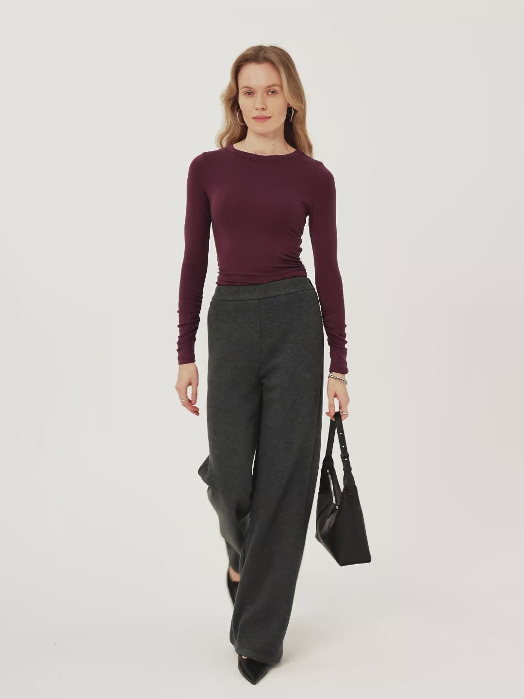 FuzzLuxe High Rise Flared Leg Pull-on Pants with Pockets