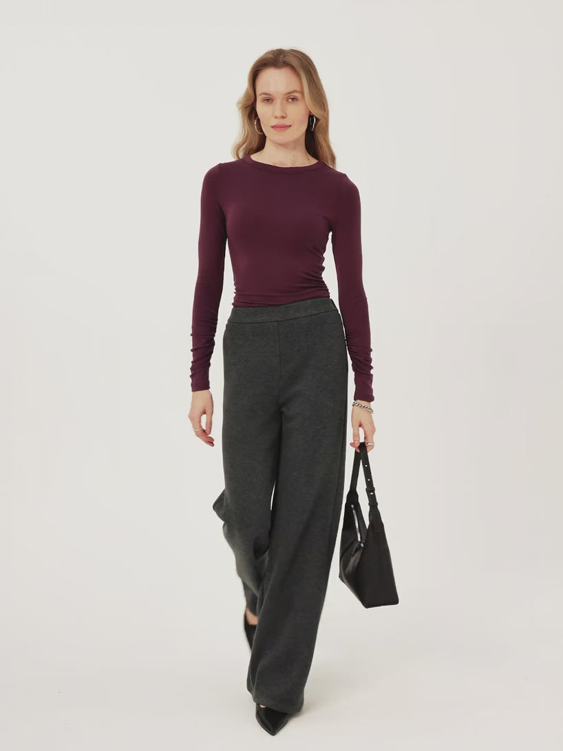 FuzzLuxe High Rise Flared Leg Pull-on Pants with Pockets