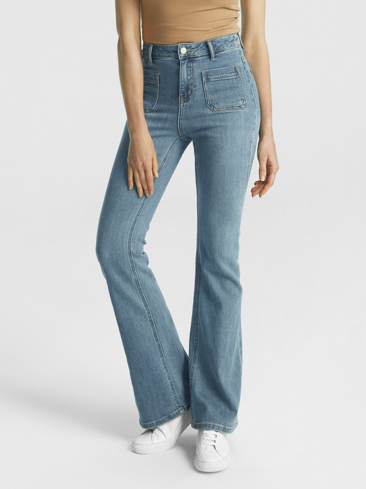 OGLmove Jeans Sustainable Front Pocket Flare Jeans for Women