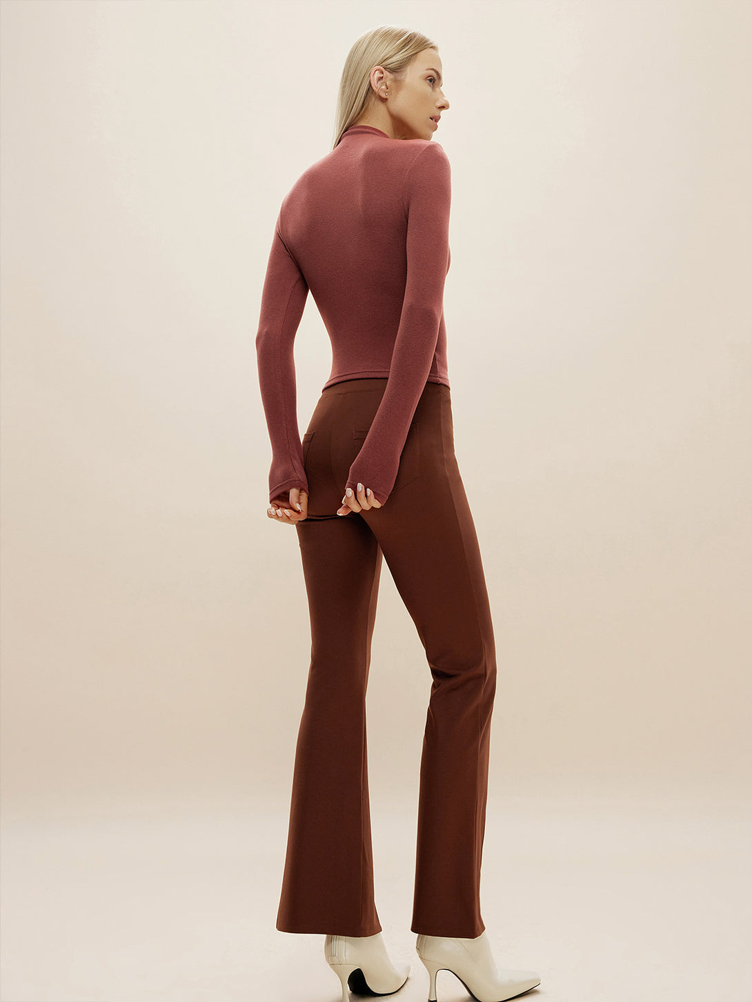 Thermal Brushed Mock Neck Crop Top