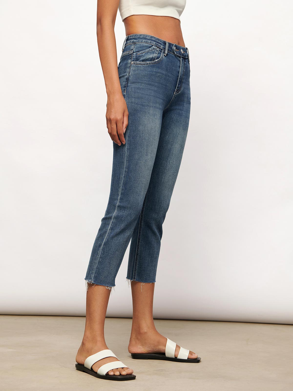 OGL Taper Jeans Sustainable Jeans Double Button Women's Denim Jeans