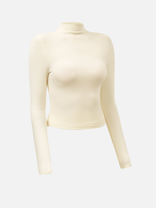 Eco-Mousse® Thermal Brushed Mock Neck Crop Top