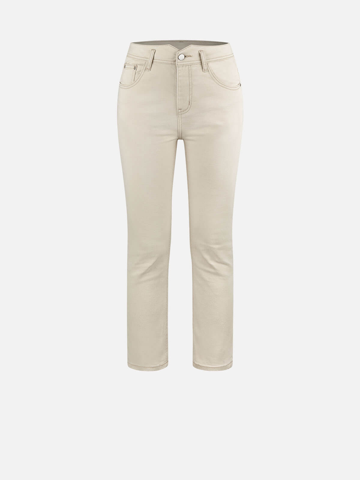 High-waisted Taper Jeans - White