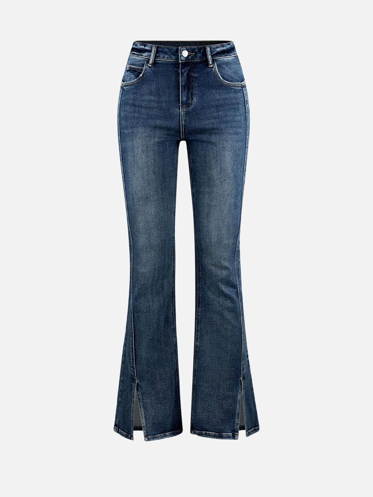 Split-hem Flare Jeans - Coast