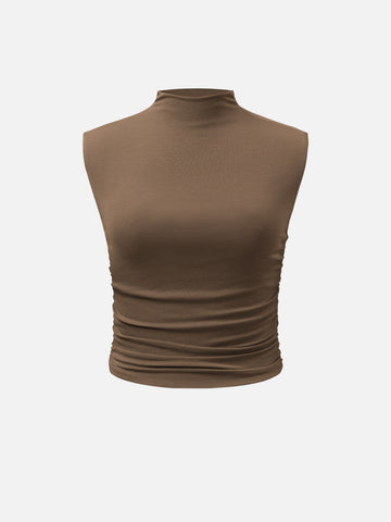 Oglmove Eco-SkinKiss® Workleisure Mock Neck Ruched Sides Tank Top – OGLmove Oglmove Eco-SkinKiss® Workleisure Mock Neck Ruched Sides Tank Top – OGLmove