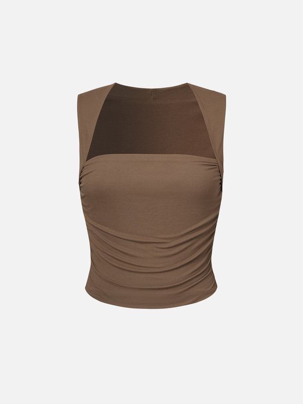 Eco-SkinKiss® Ruched Tapered Square Neck Tank